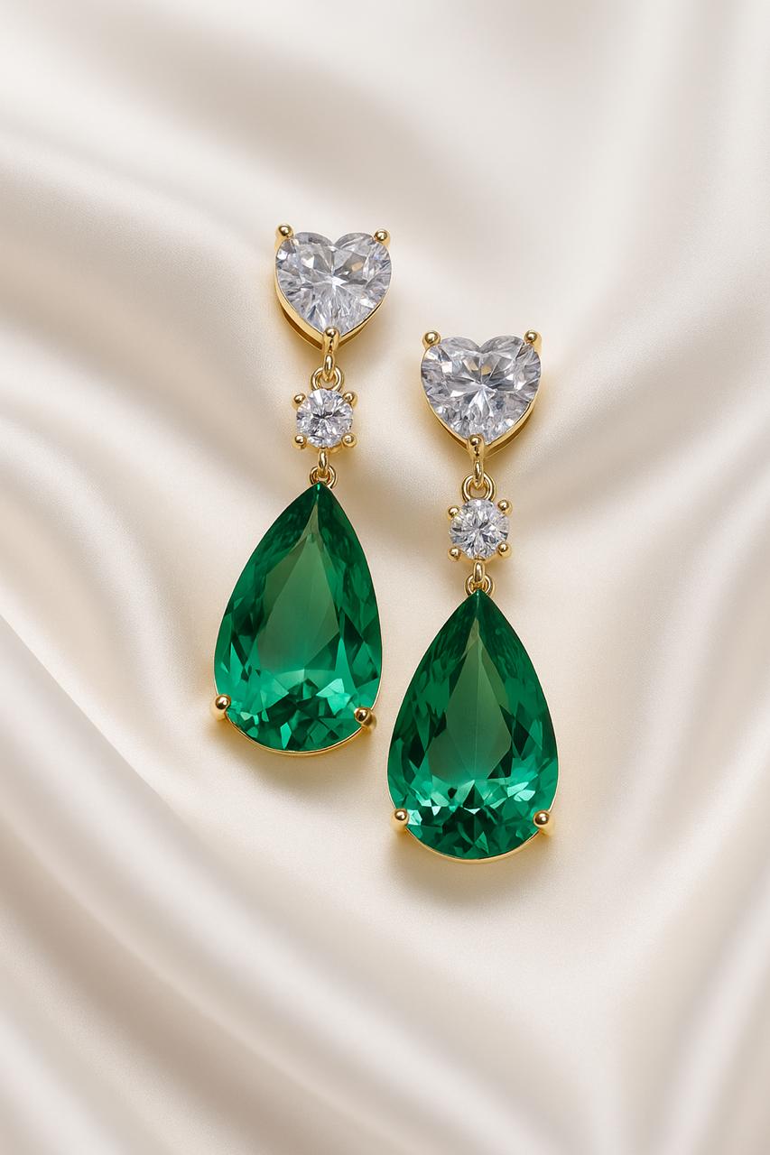 Emerald Grace Drop Earrings