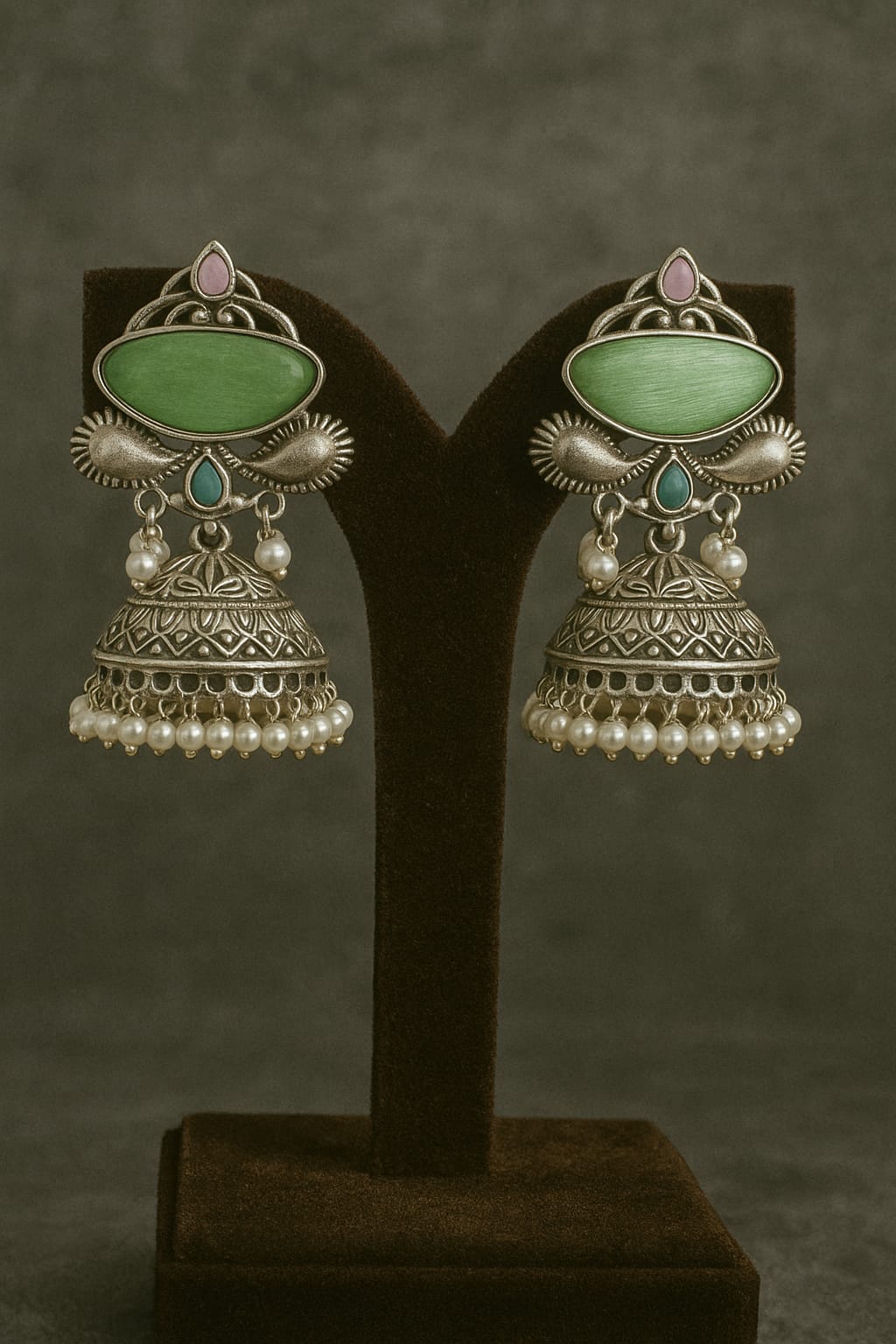 Antique Silver Replica Jhumkas