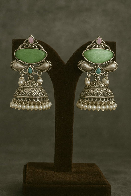 Antique Silver Replica Jhumkas