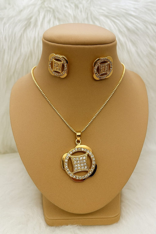 Regal Spark American Diamond  Antitarnish pendant Set