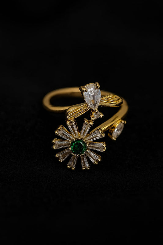 Rotating Floral Statement Ring