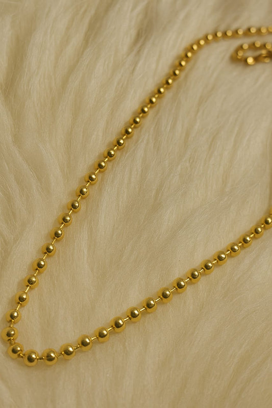 24 Inch Beaded Gold-Tone Chain