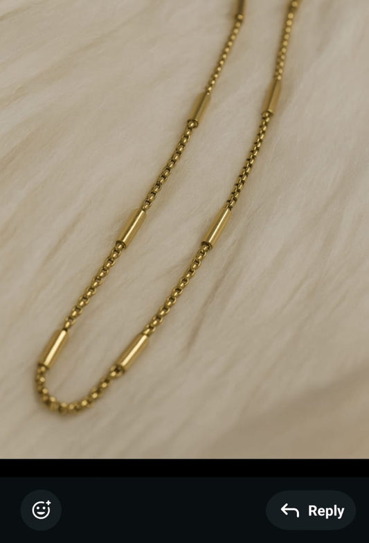 Sleek Cylinder Link Gold Chain