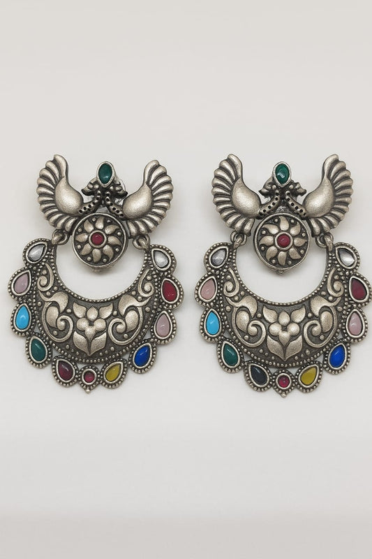 Vintage Silver Replica Multicolor Chandbalis