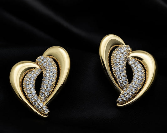 Gold-Plated AD Heart Studs