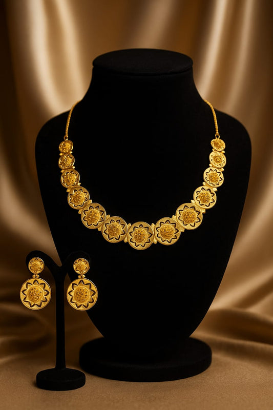 Golden Mandala Coin Necklace Set