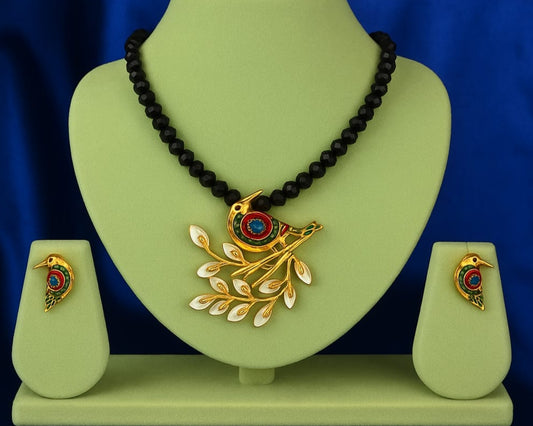Elegant Bird Motif Gold-Plated Necklace Set