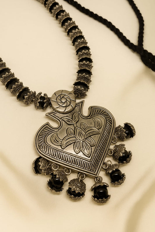 Antique Silver-Plated Tribal Necklace