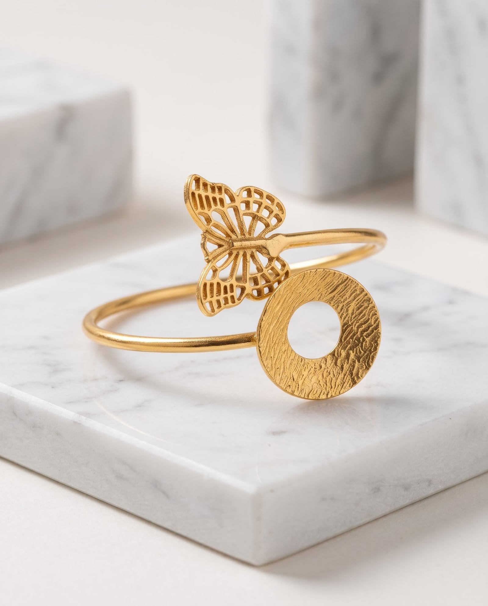 Butterfly Textured Cuff Bracelet